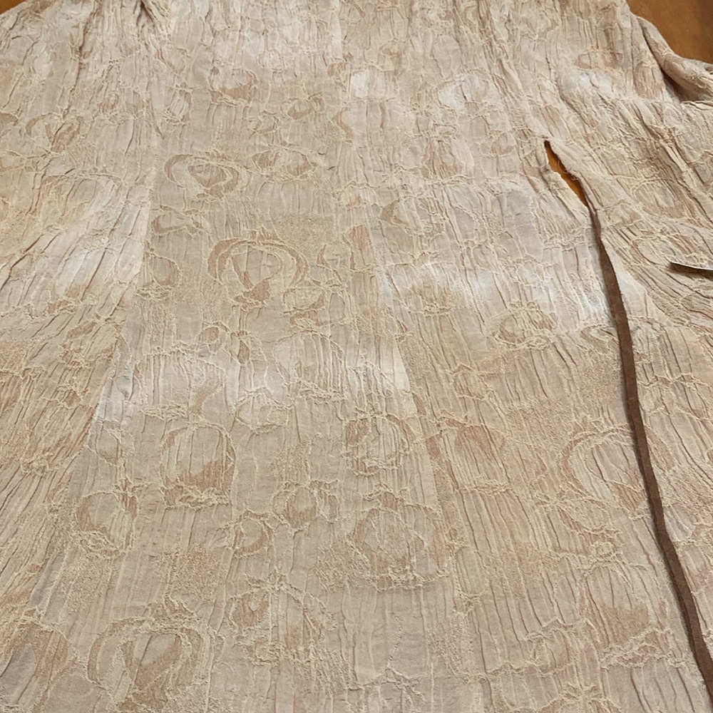 Y2K Ralph Lauren Tan Boho Tiered Ruffle Wrap Maxi Dress - Picture 9 of 10